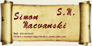 Simon Mačvanski vizit kartica